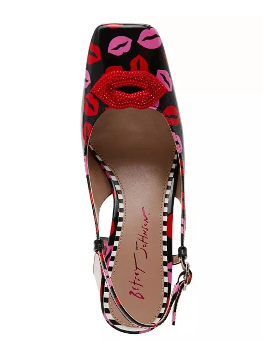 ❤️▪️💋 Betsey Johnson▪️Women Ashley Novelty Lips Slingback Block-Heel Pumps